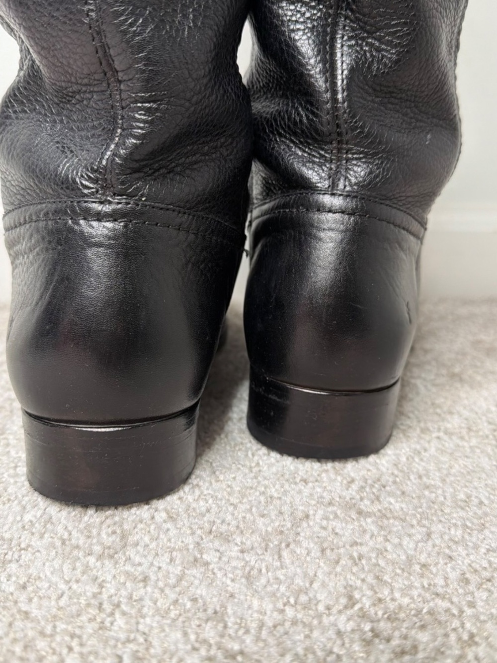 Frye Cara Roper Tall Black Leather Riding Boots 8.5 - Picture 5 of 10
